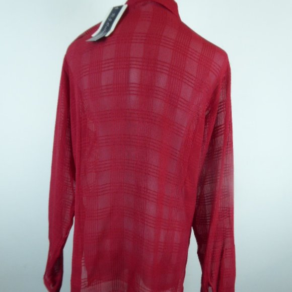 NWT RJ COLLECTION RED sheer tunic SHIRT M - Picture 5 of 6